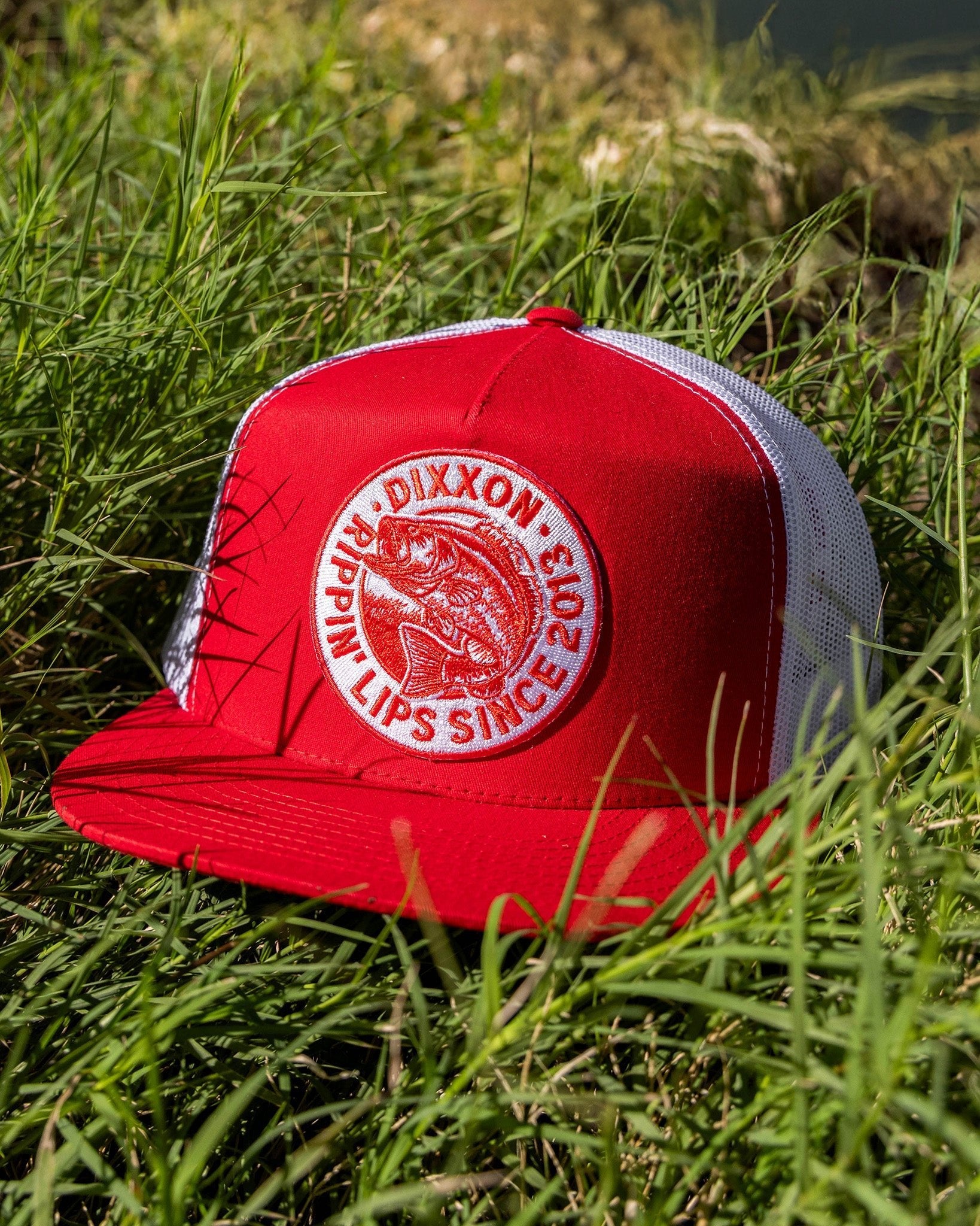 Lip Ripper Flat Bill Trucker Snapback - Red & White