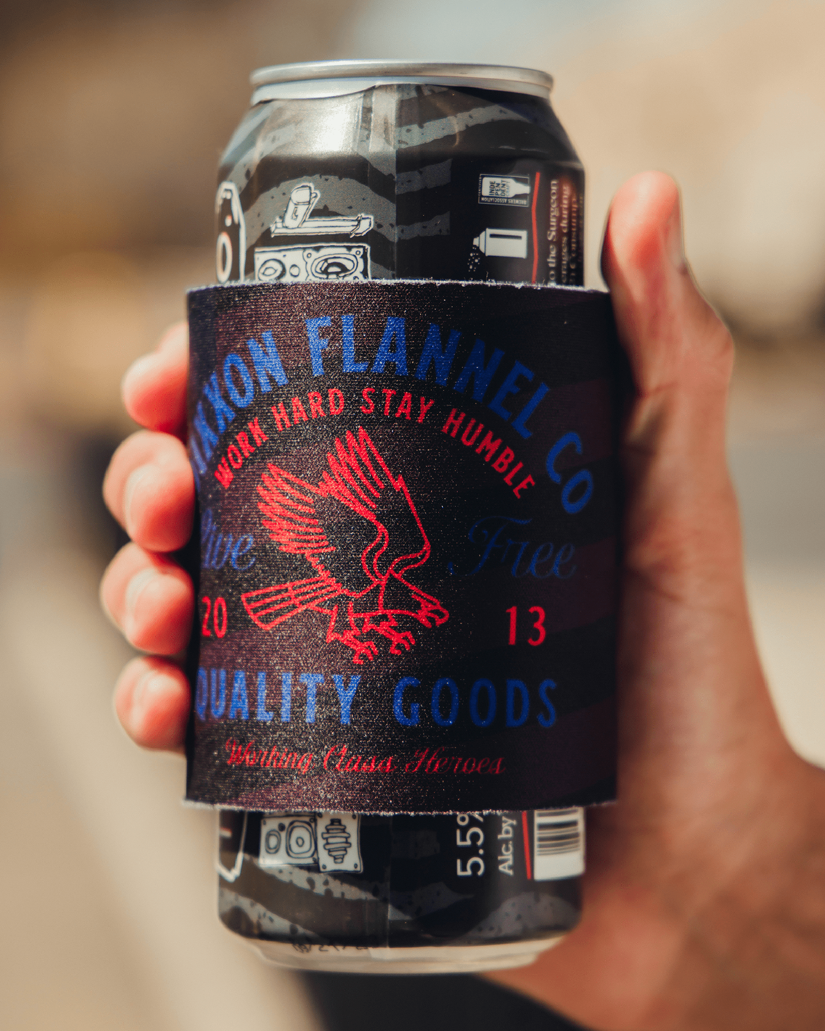 Live Free Quality Goods Snap Koozie Can Cooler