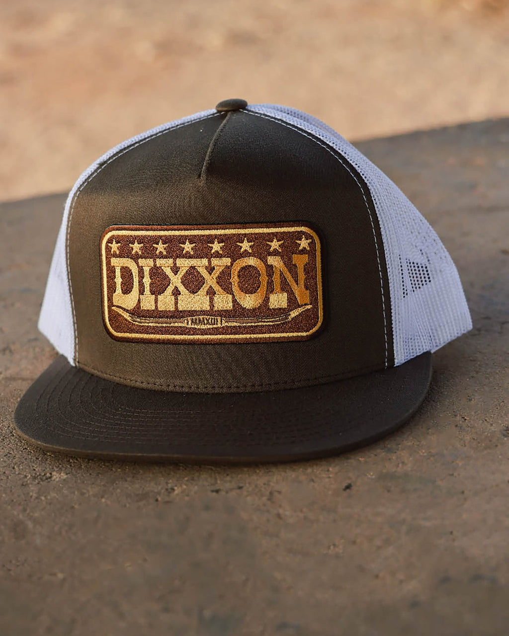 Longhorn Flat Bill Trucker Snapback - Brown & Gold