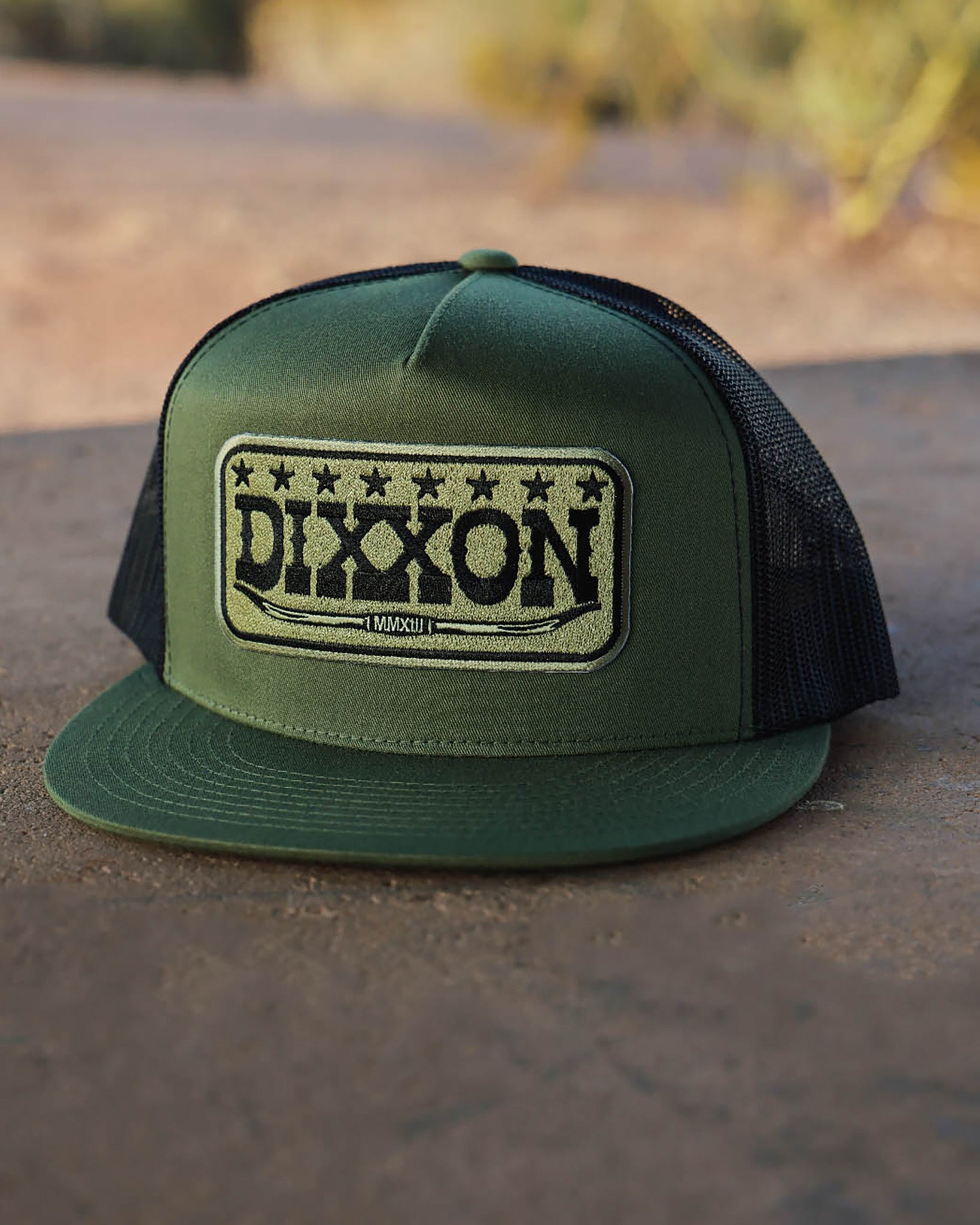 Longhorn Flat Bill Trucker Snapback - O.D. Green & Black