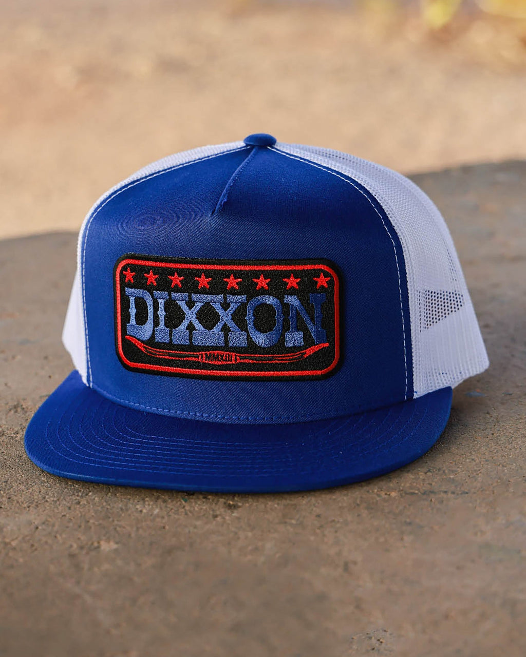 Longhorn Flat Bill Trucker Snapback - Red, Black, & Blue