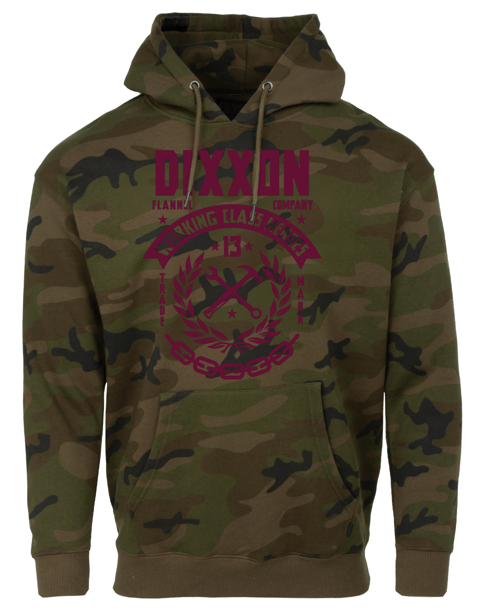 Maroon Weld Pullover Hoodie - Camo