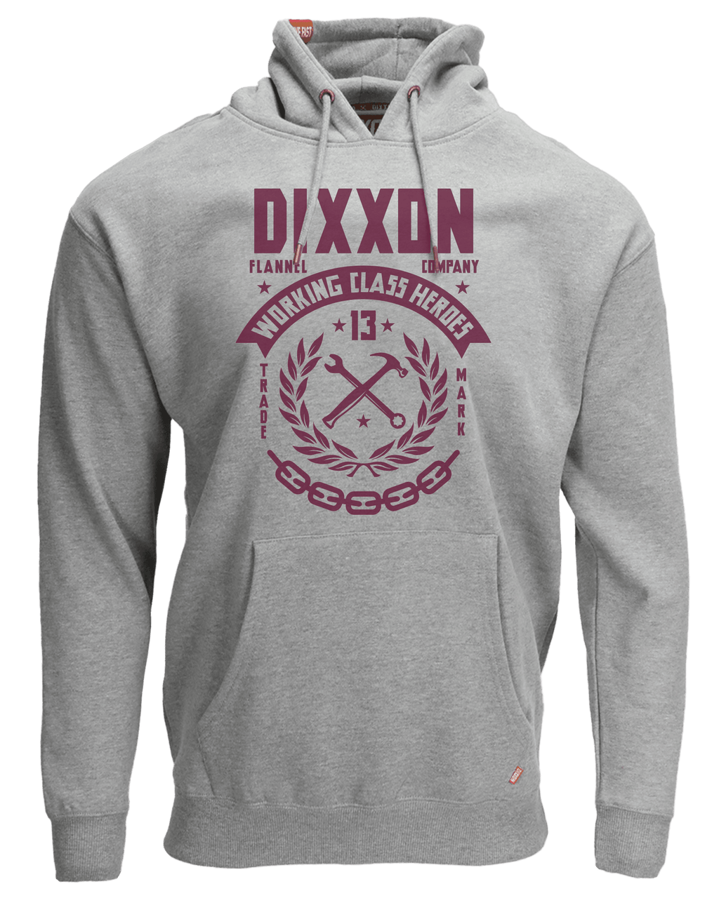 Maroon Weld Pullover Hoodie - Heather Gray