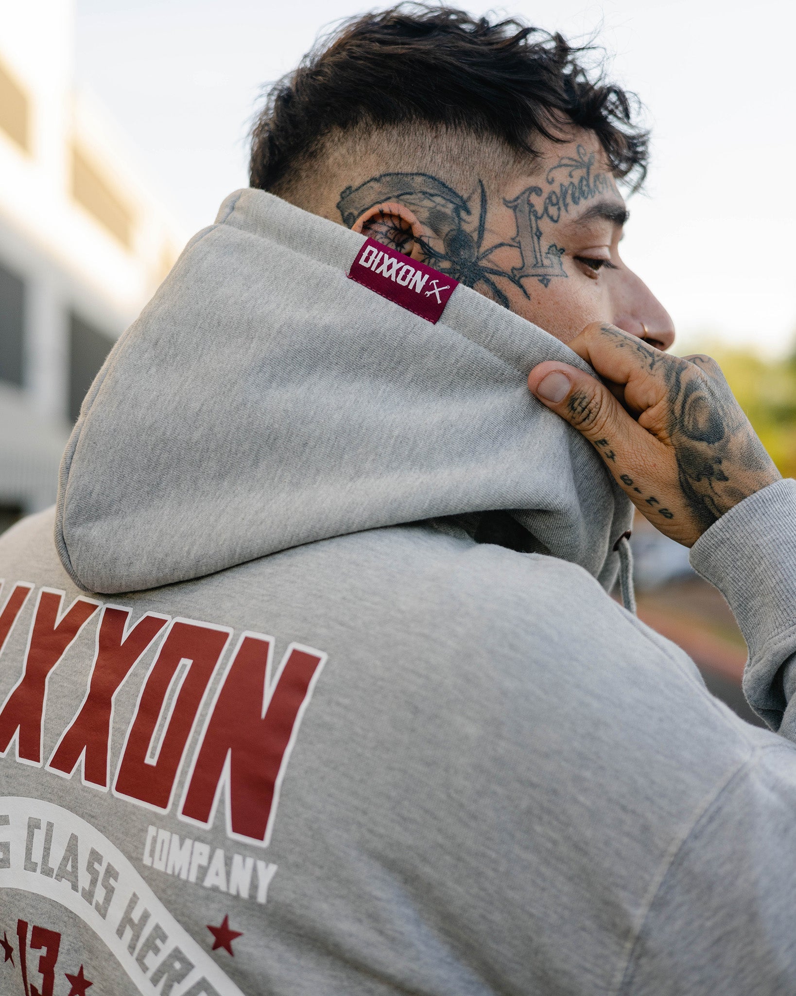 Maroon Weld Zip Up Hoodie - Heathered Gray