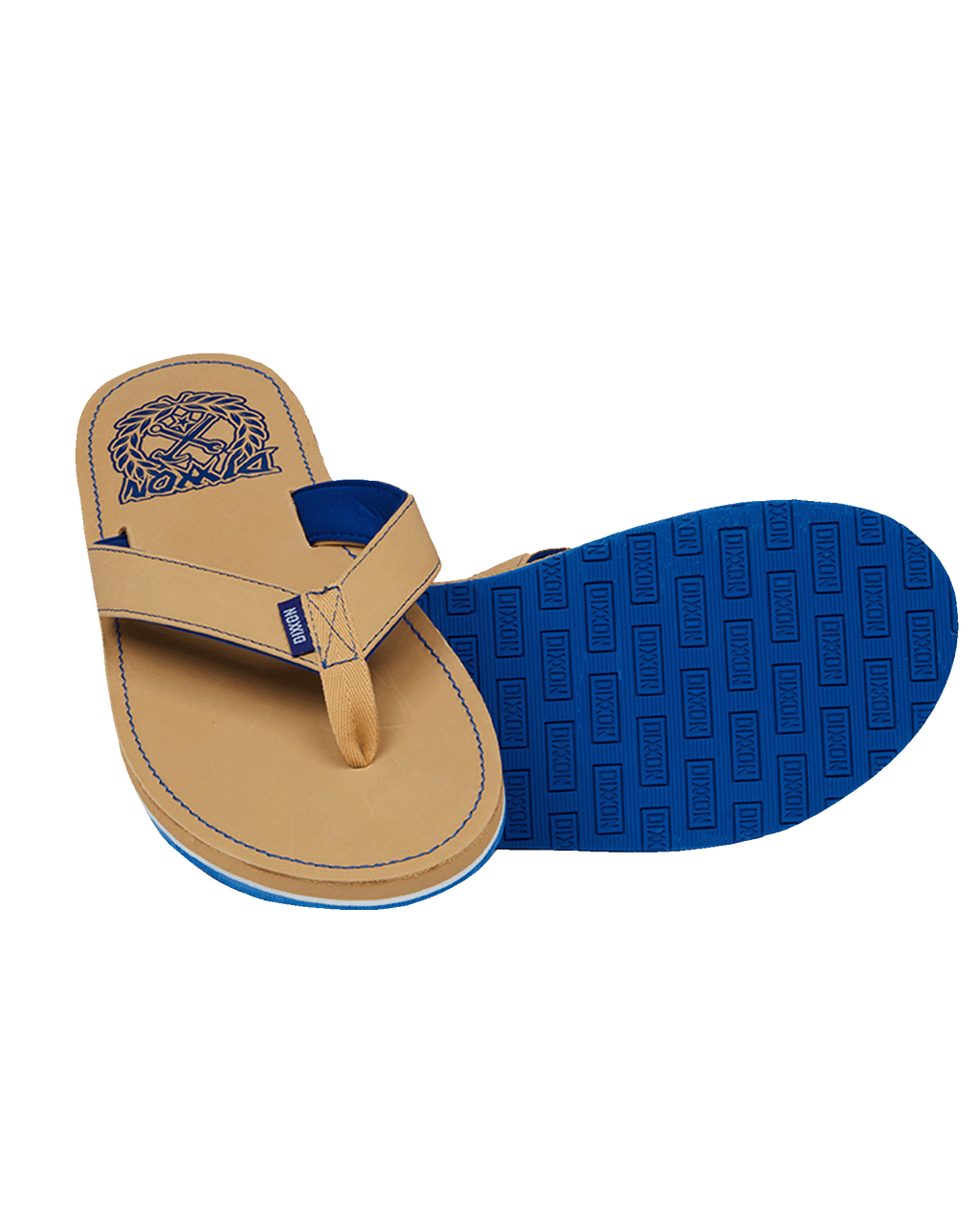 Leather Sandals - Tan & Blue