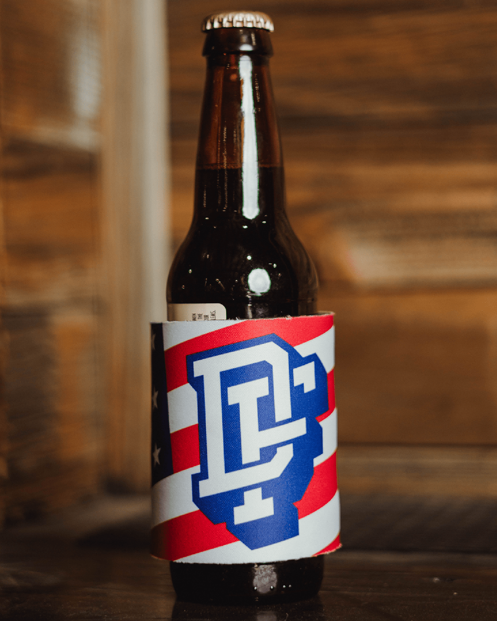 Monogram Snap Koozie Can Cooler - Red, White, & Blue