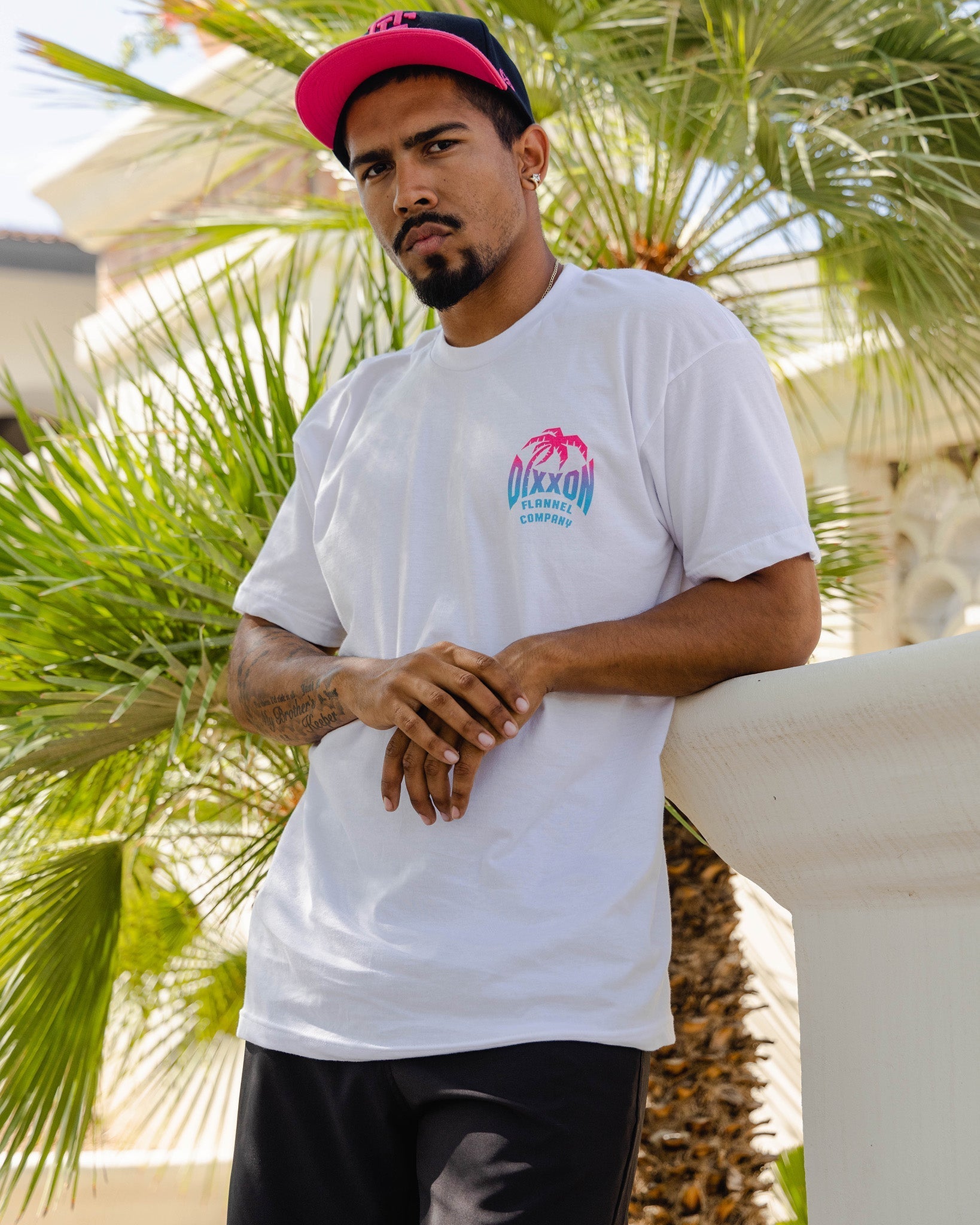 Neon Palm T-Shirt - White