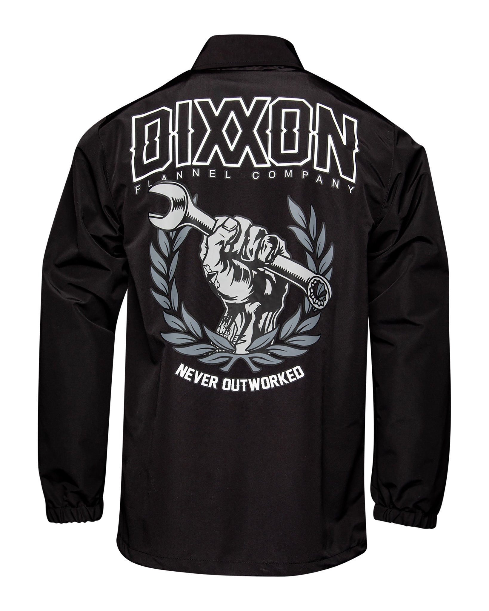 Never Outworked Coaches Jacket - Black