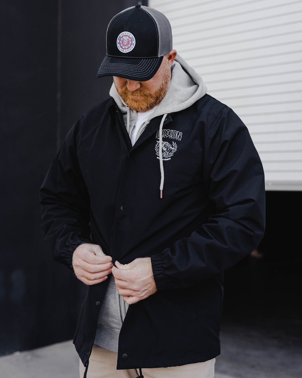 Never Outworked Coaches Jacket - Black