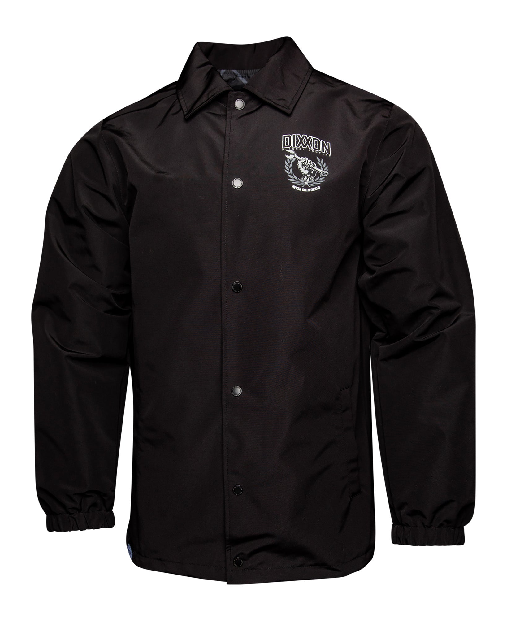 Never Outworked Coaches Jacket - Black