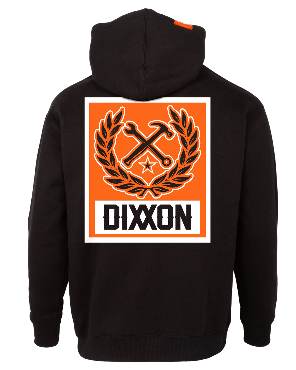 Orange Box Crest Zip Up Hoodie - Black