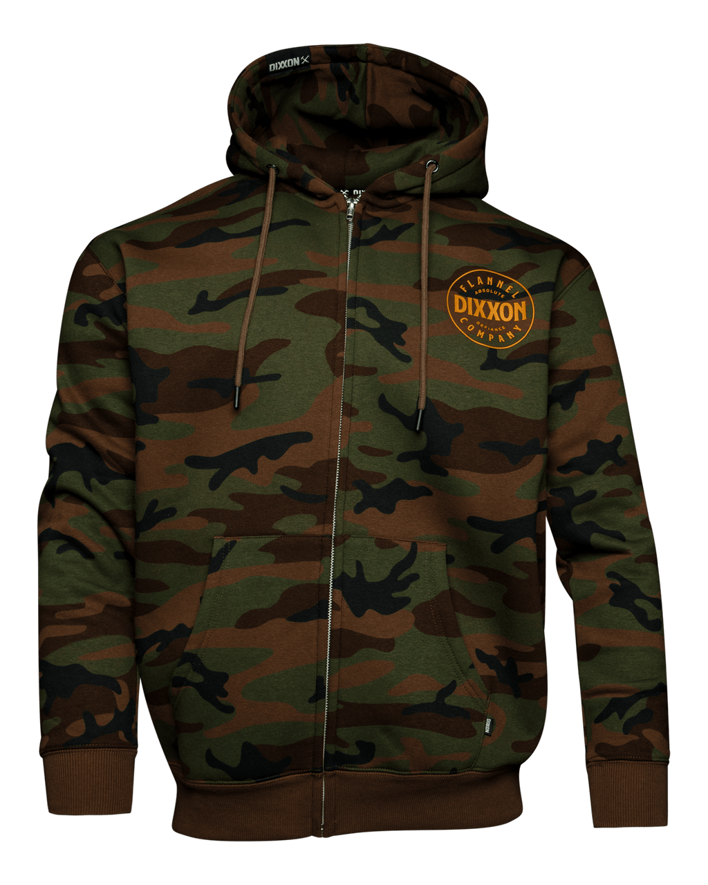 Orange Chain Driven Zip Up Hoodie - Camo