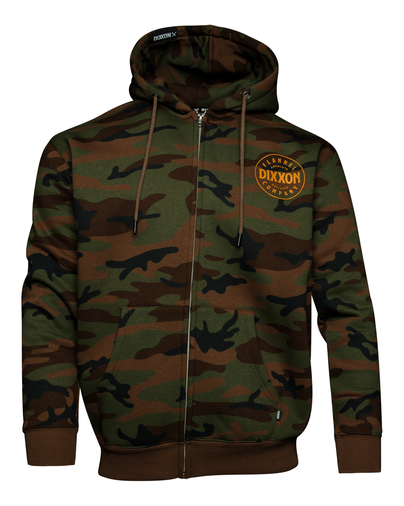 Orange Chain Driven Zip Up Hoodie - Camo