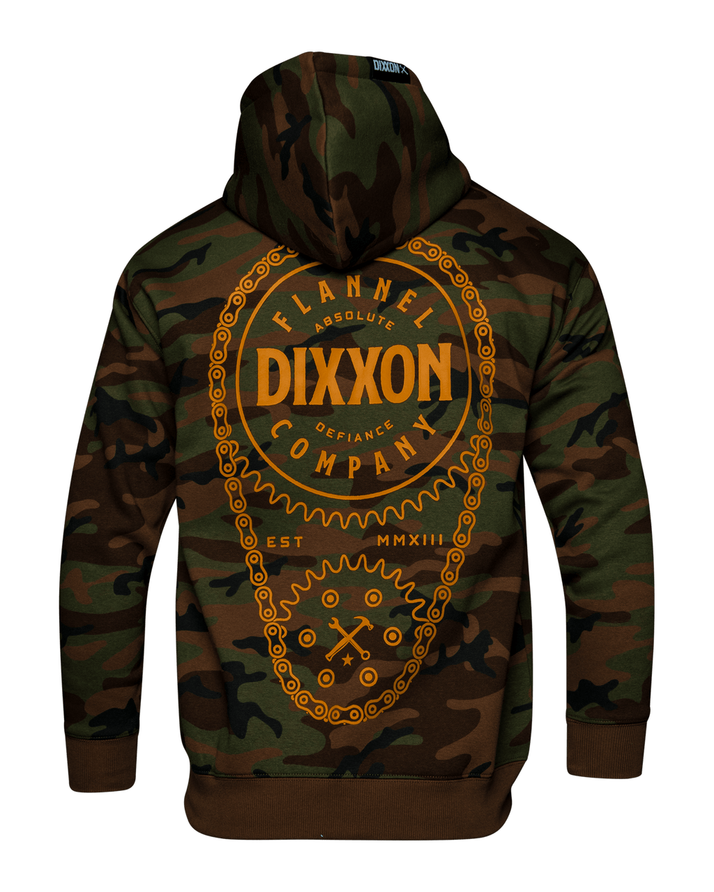 Orange Chain Driven Zip Up Hoodie - Camo