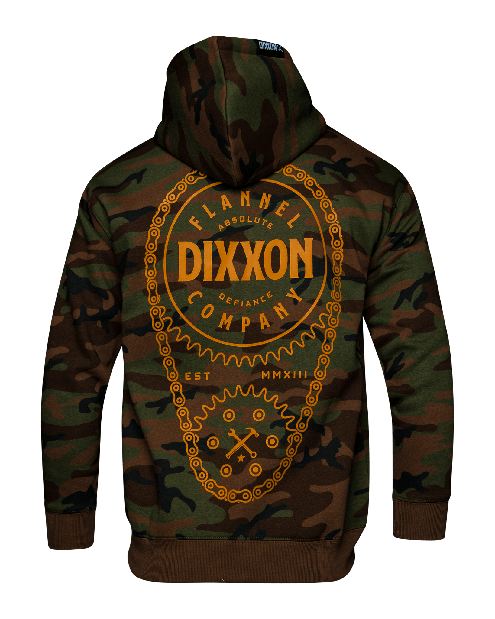 Orange Chain Driven Zip Up Hoodie - Camo