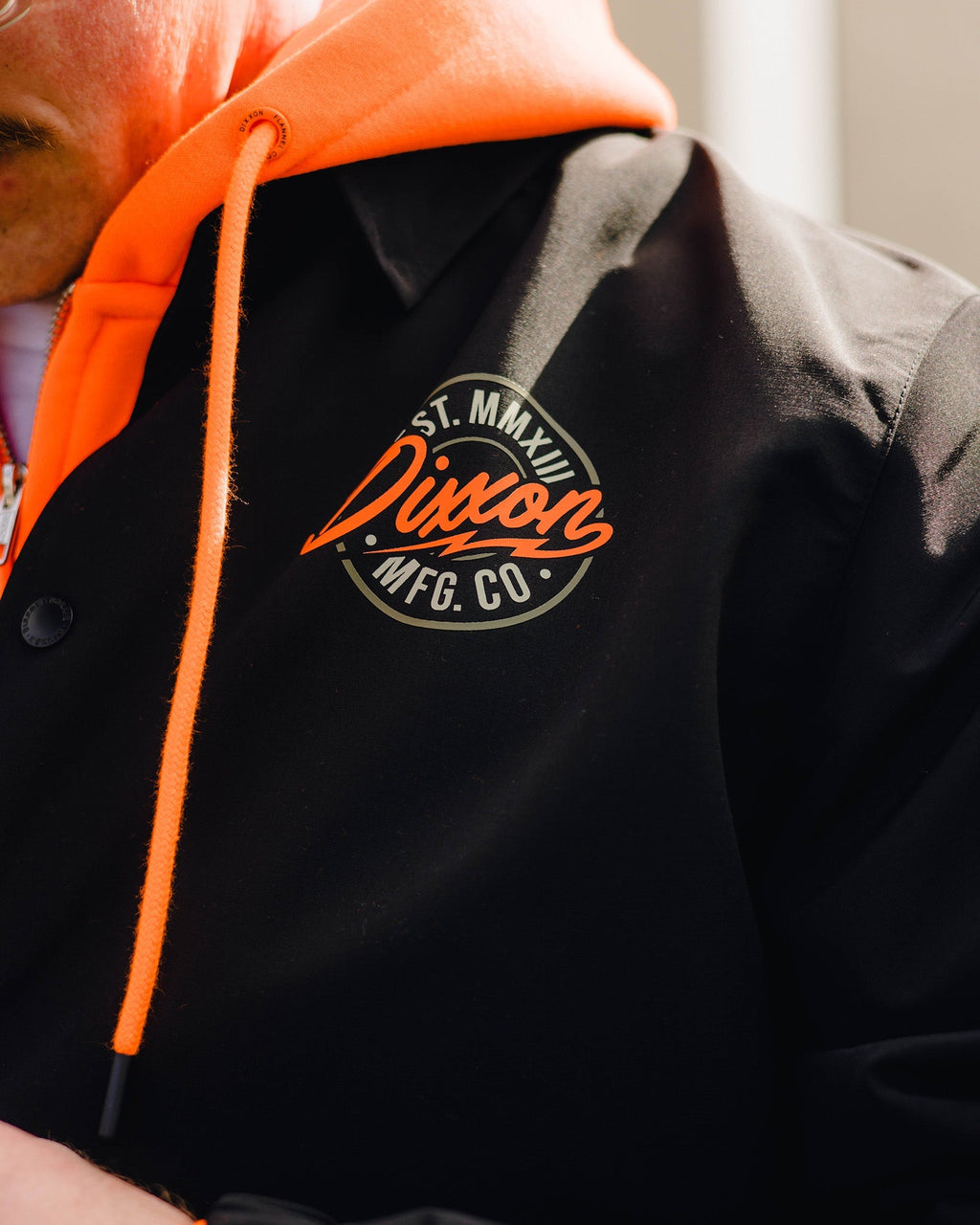 Orange & Gold MFG Badge Coaches Jacket - Black