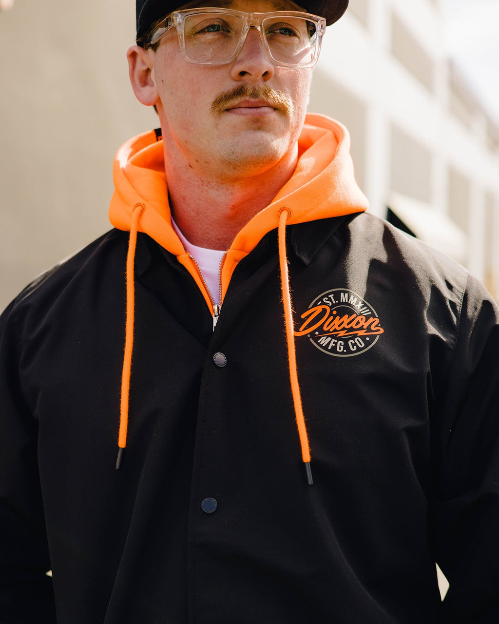Orange & Gold MFG Badge Coaches Jacket - Black
