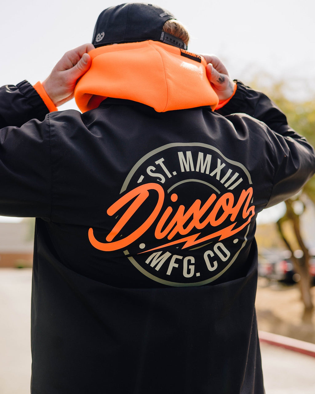Orange & Gold MFG Badge Coaches Jacket - Black