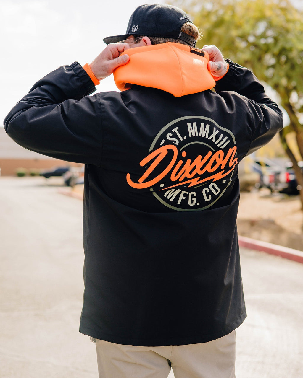 Orange & Gold MFG Badge Coaches Jacket - Black