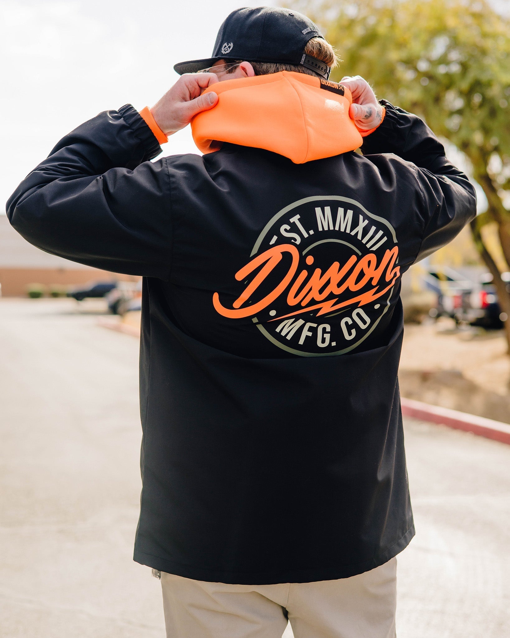 Orange & Gold MFG Badge Coaches Jacket - Black