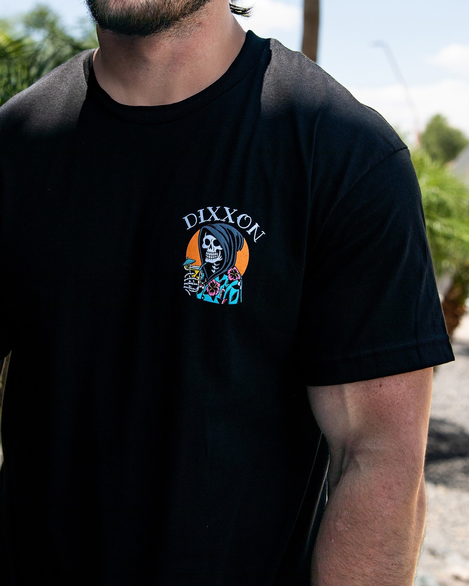 Orange Holiday In The Sun T-Shirt -Black