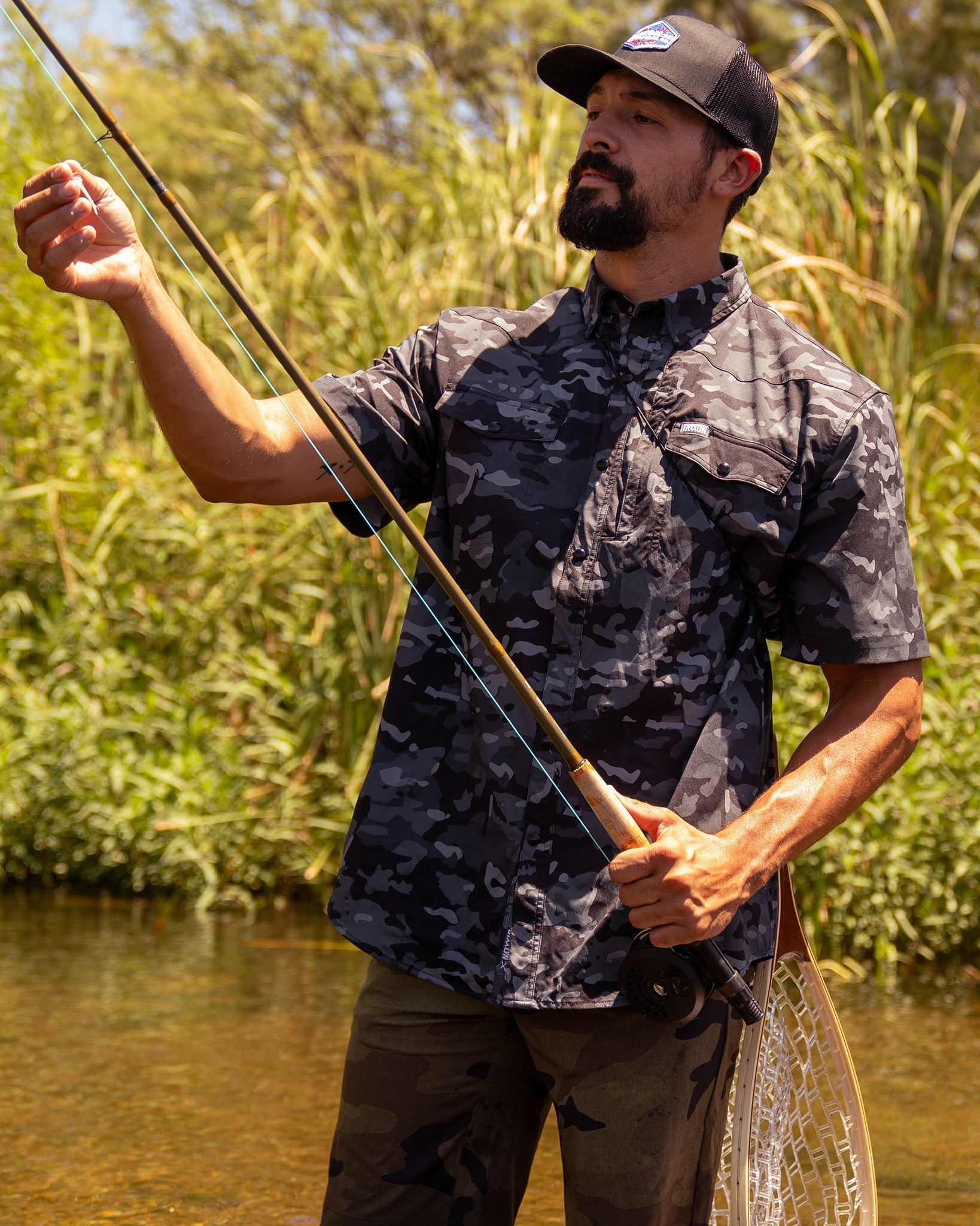 Outdoorsman Performance Short Sleeve - Black Camo