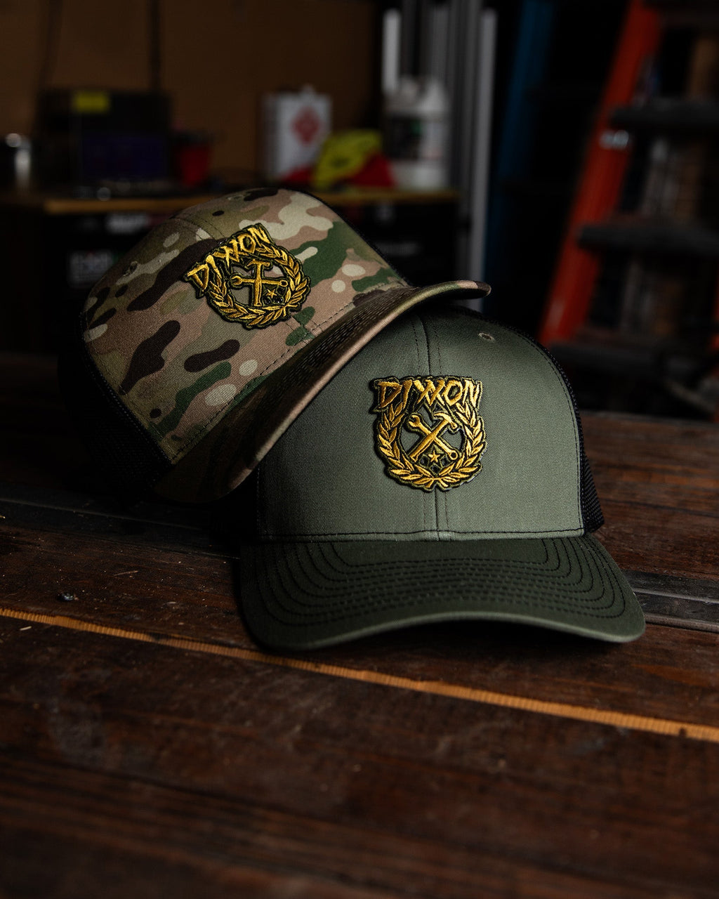 Party Crest Curved Bill Trucker Snapback - O.D. Green