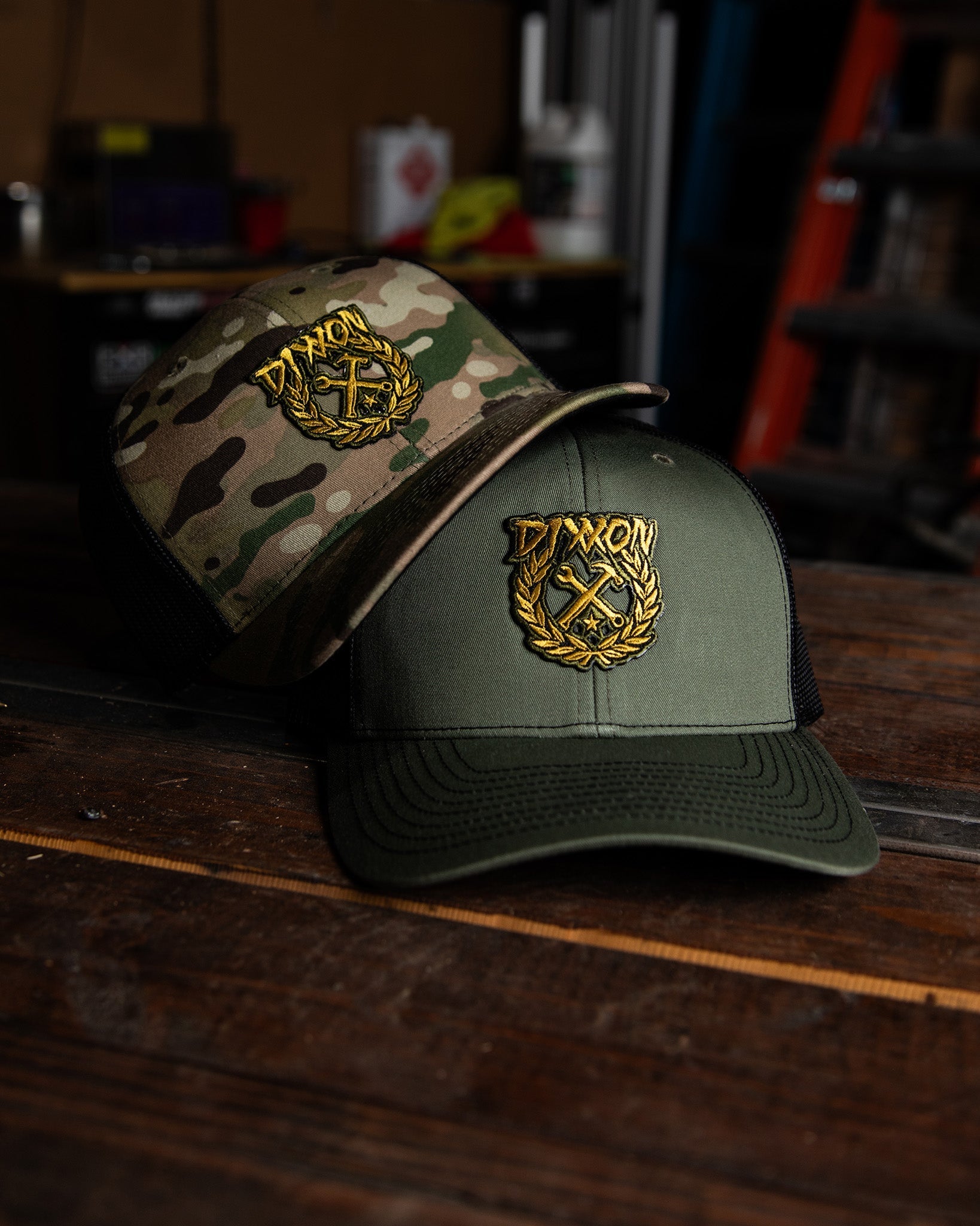 Party Crest Curved Bill Trucker Snapback - O.D. Green
