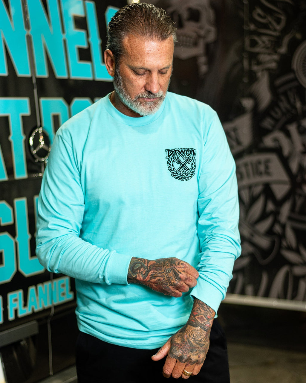 Party Crest Long Sleeve T-Shirt - Tiffany