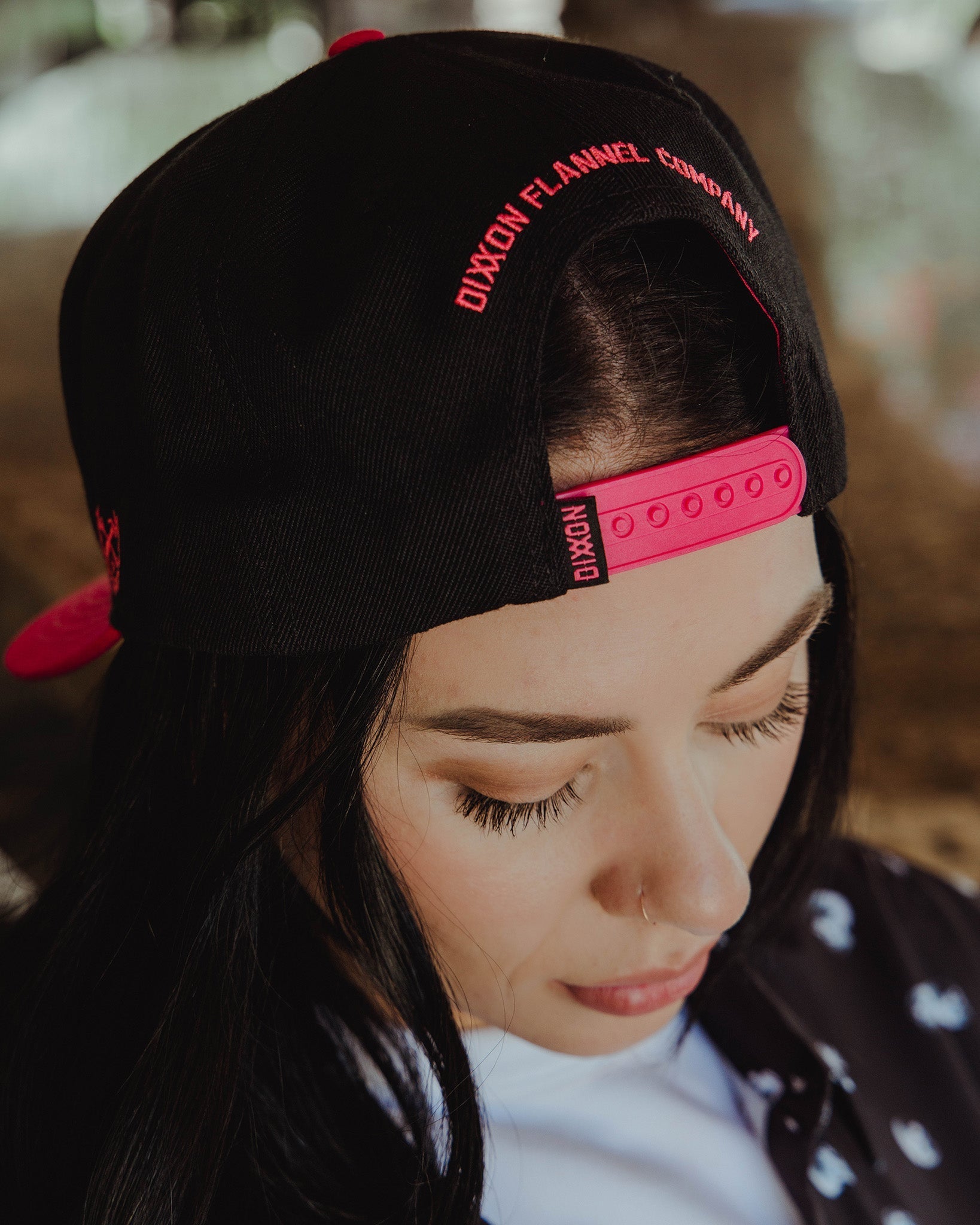 Pink D-Star Flat Bill Snapback - Black