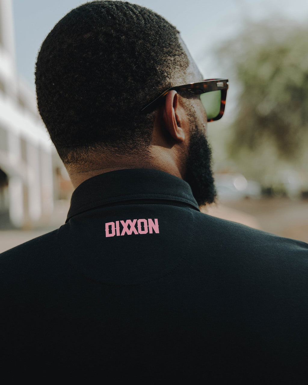 Coral Floral Premium Polo - Black