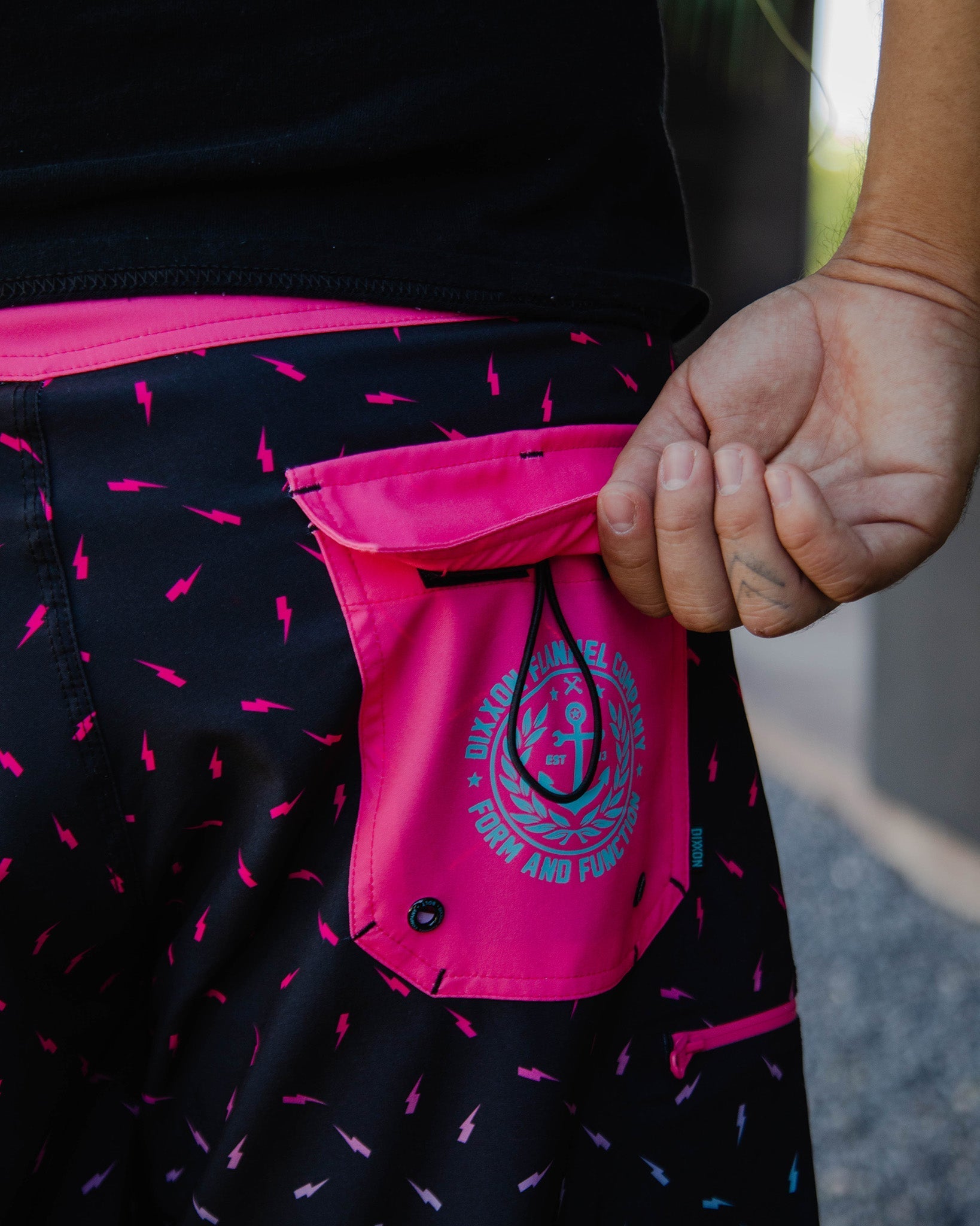 Pink & Teal Bolt Boardshorts
