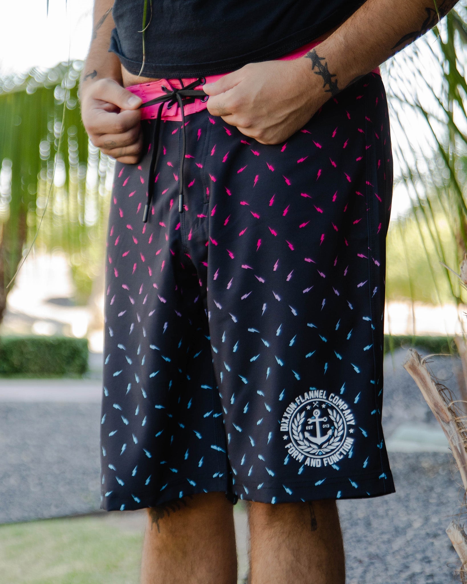 Pink & Teal Bolt Boardshorts