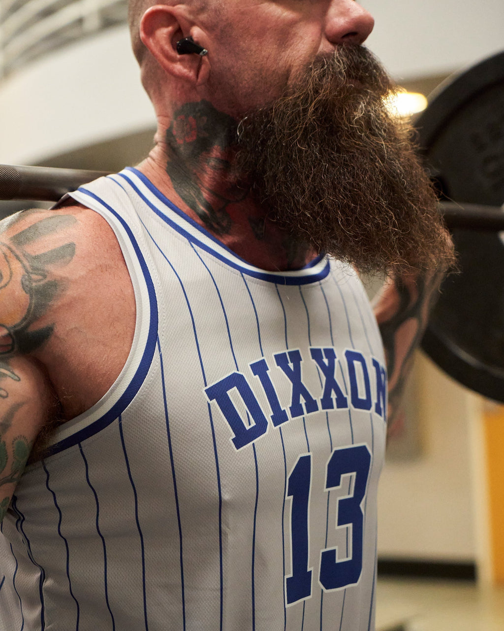 Pinstripe Jersey - Gray, Blue, & White