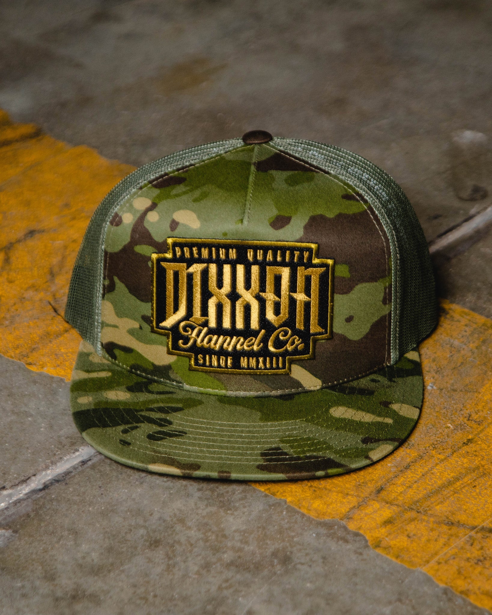 Premo Flat Bill Trucker Snapback - Black & Gold