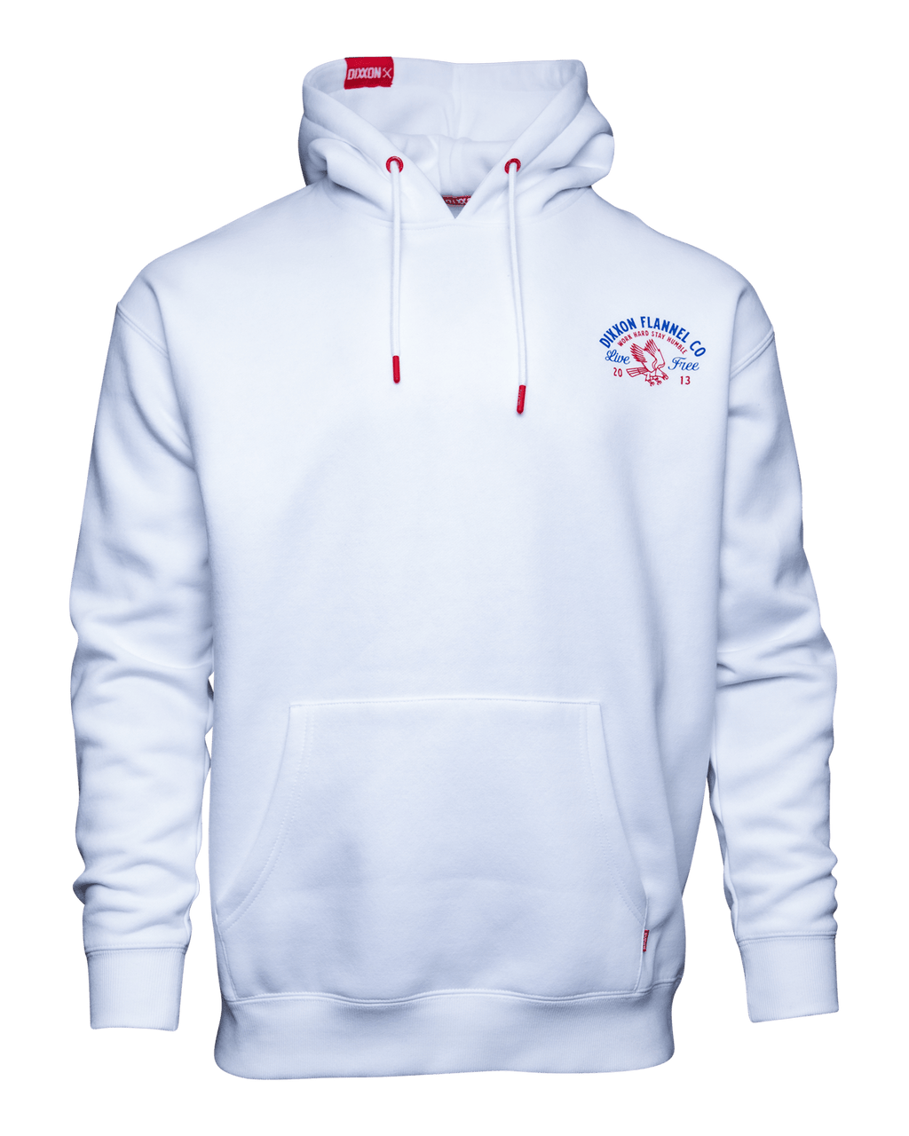 Red & Blue Quality Goods Pullover Hoodie - White