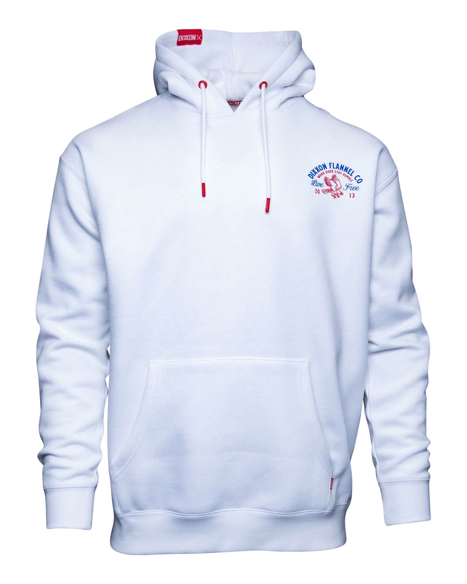 Red & Blue Quality Goods Pullover Hoodie - White