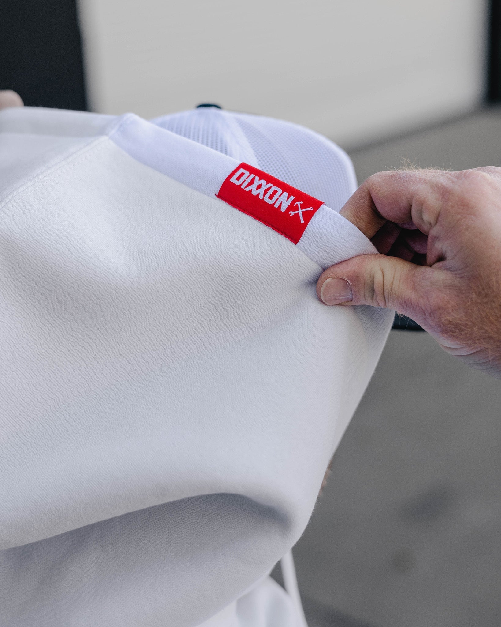 Red & Blue Quality Goods Pullover Hoodie - White