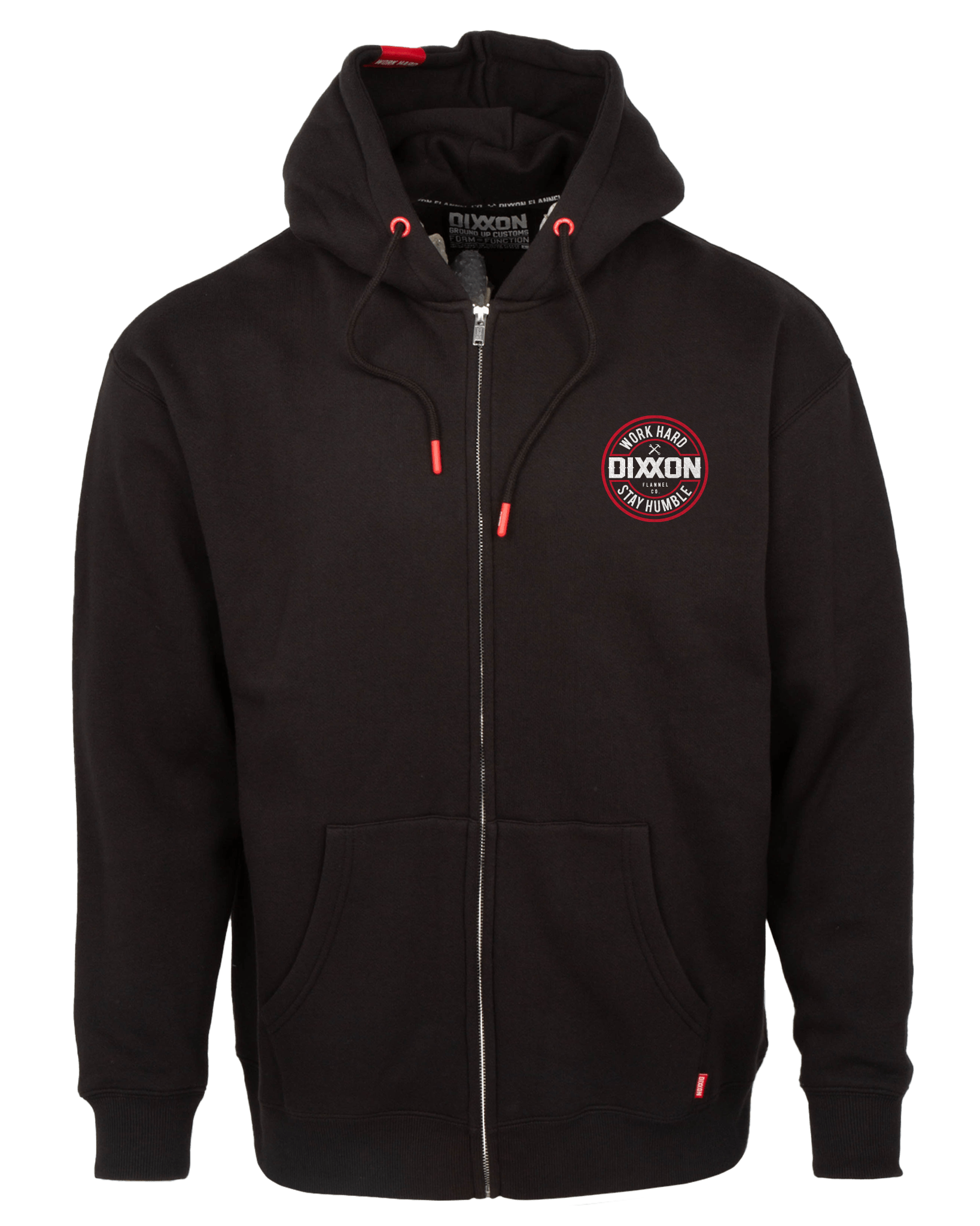 Red Corpo Zip Up Hoodie - Black