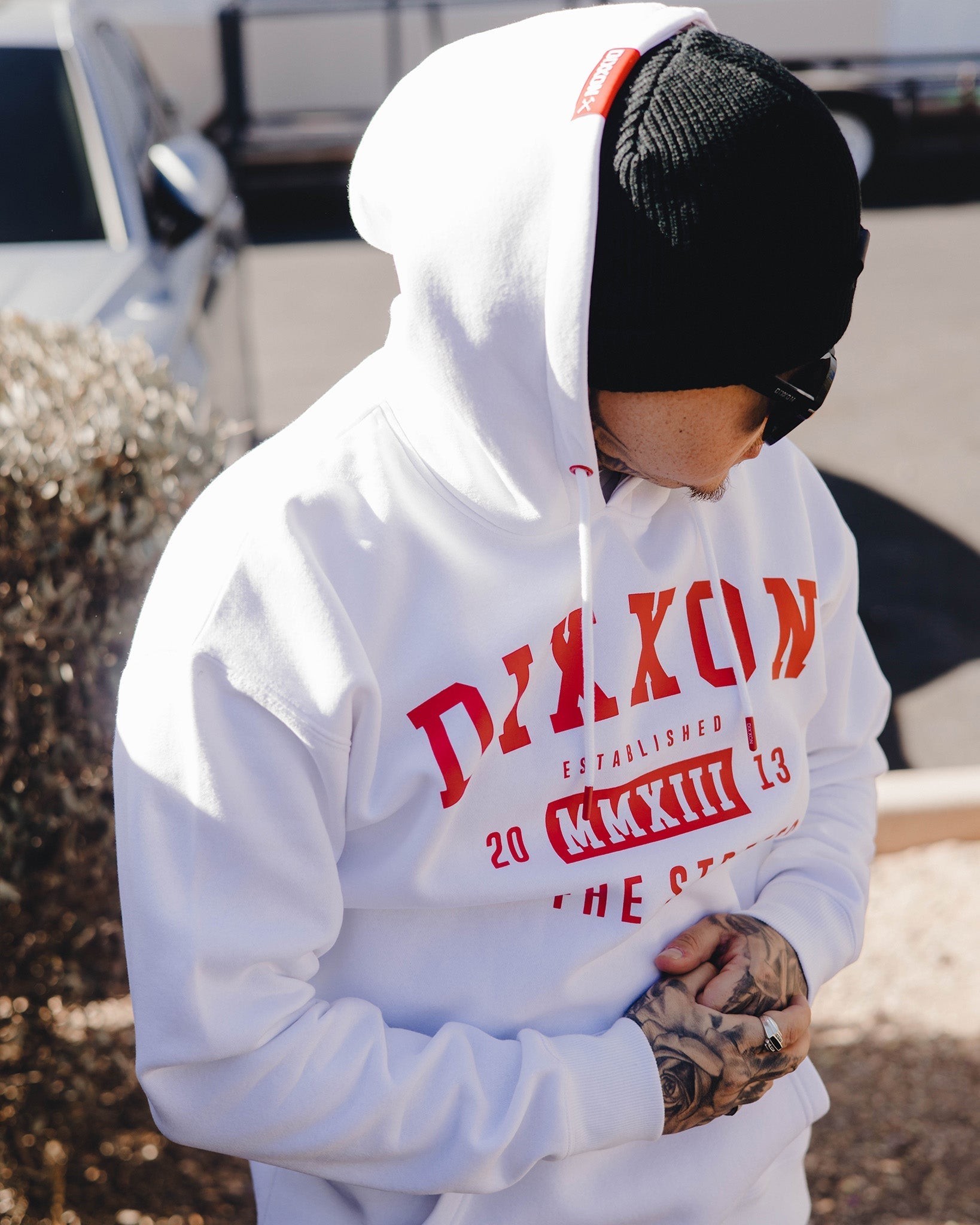 Red In The Streets Pullover Hoodie - White