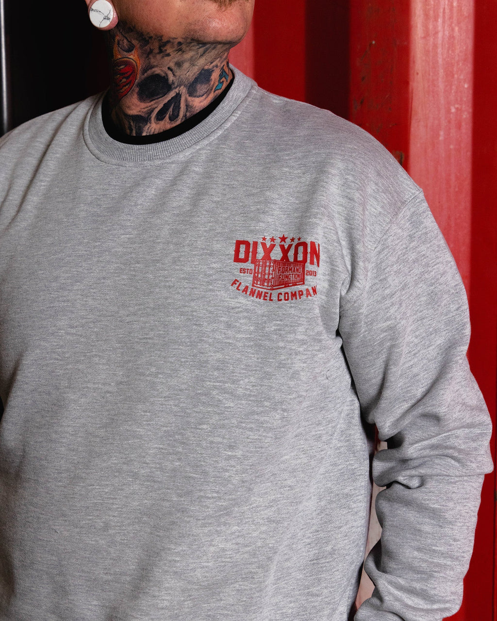 Red Shop Crewneck Sweatshirt - Heather Gray