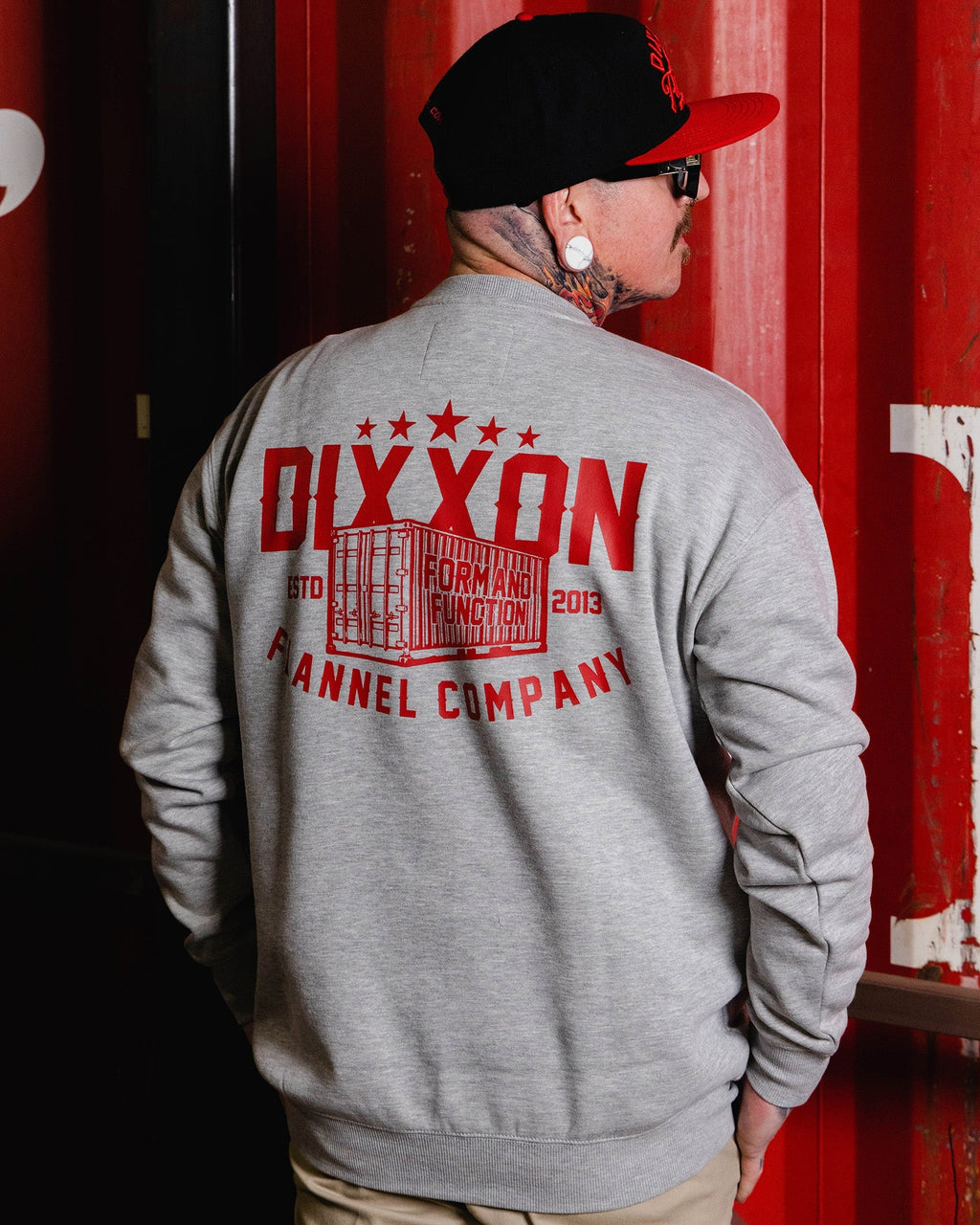 Red Shop Crewneck Sweatshirt - Heather Gray