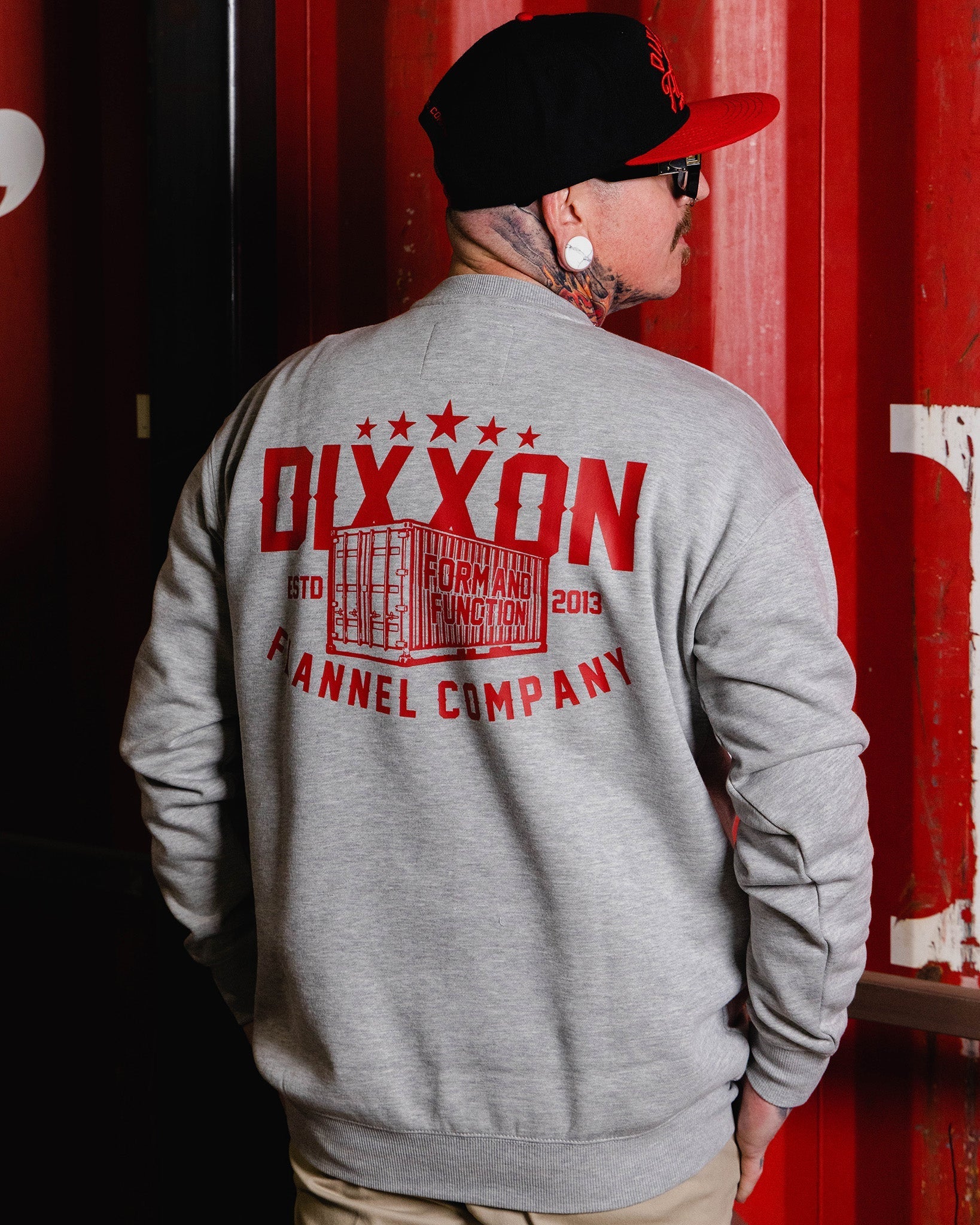 Red Shop Crewneck Sweatshirt - Heather Gray