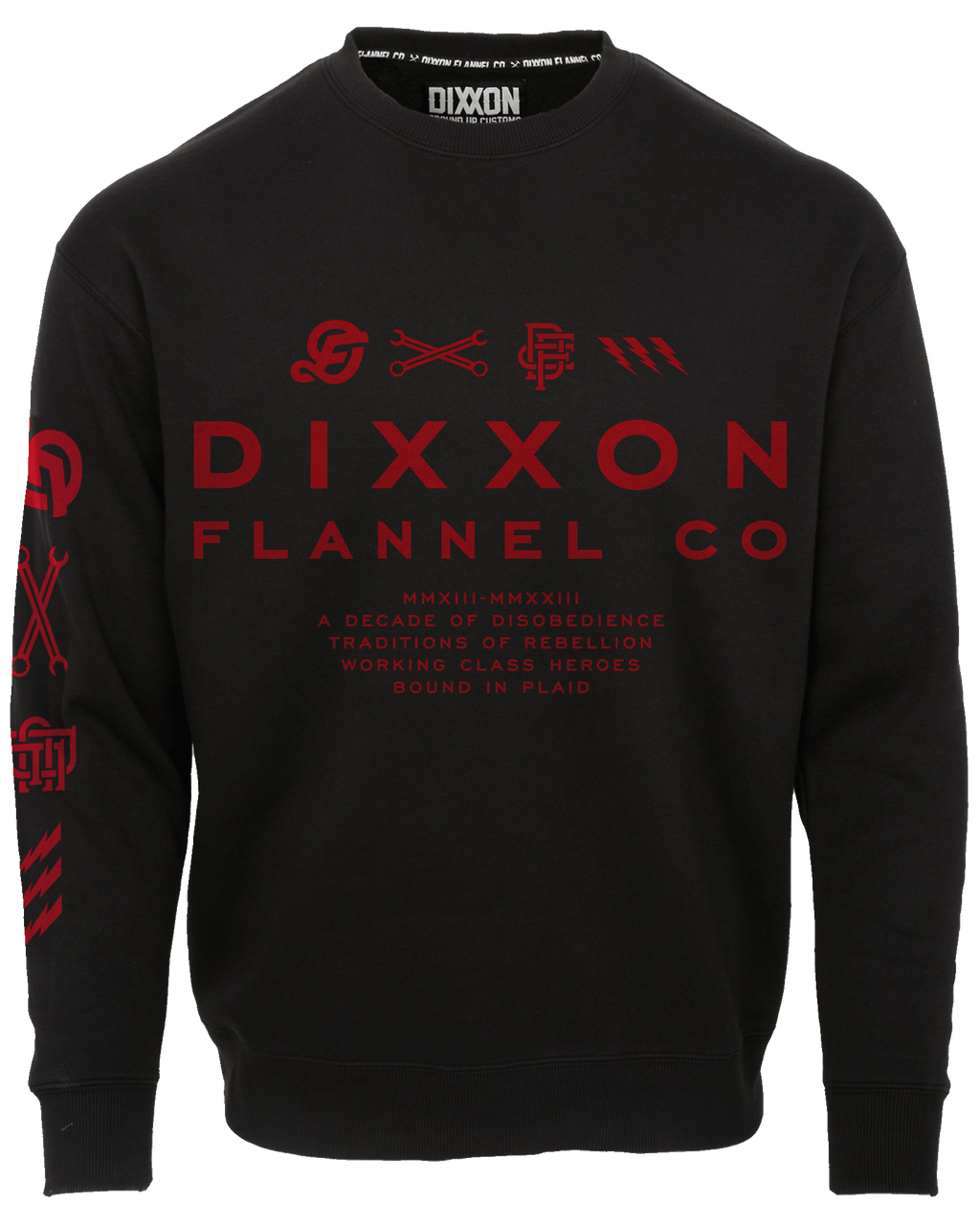 Red Technical Crewneck Sweatshirt - Black