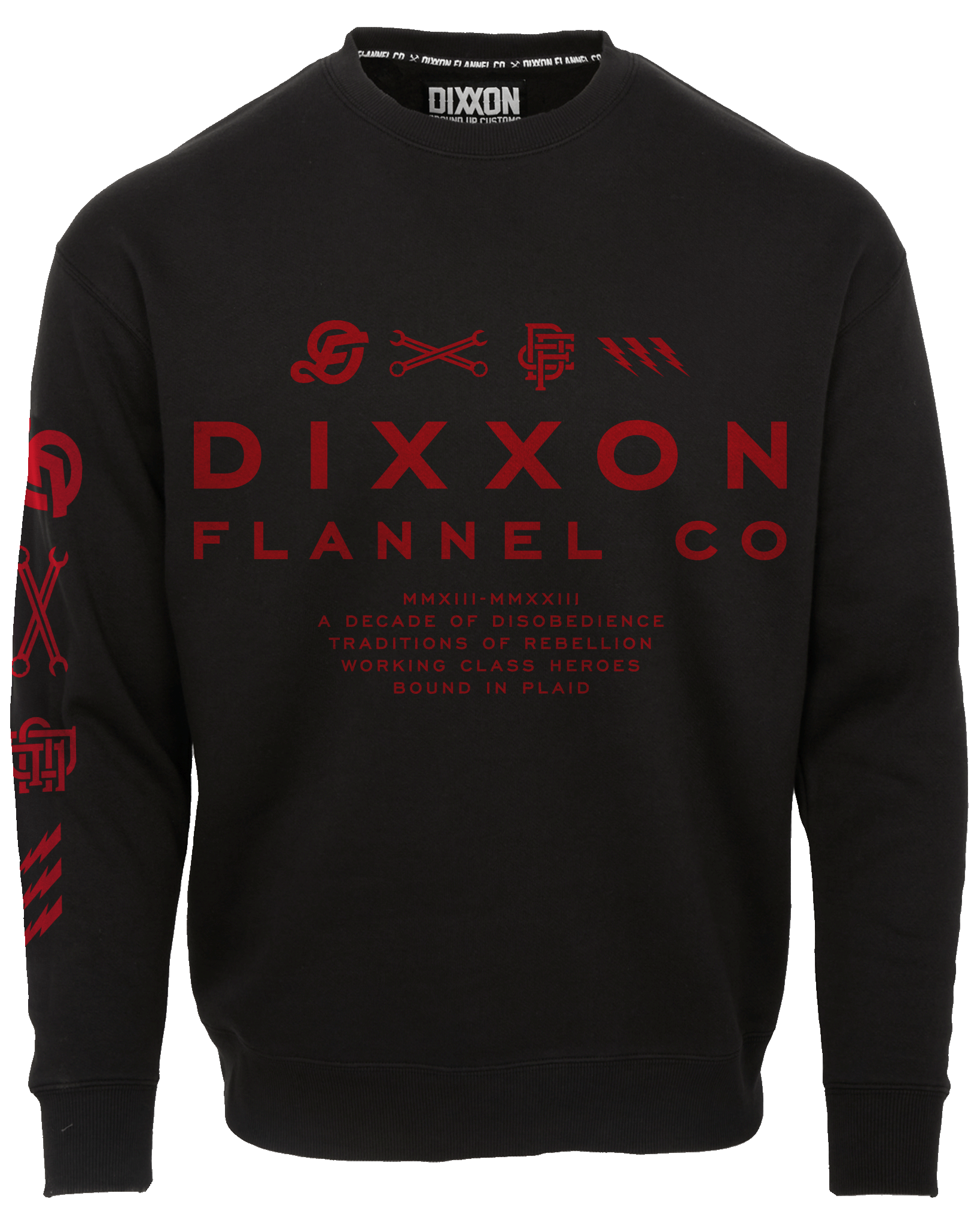 Red Technical Crewneck Sweatshirt - Black