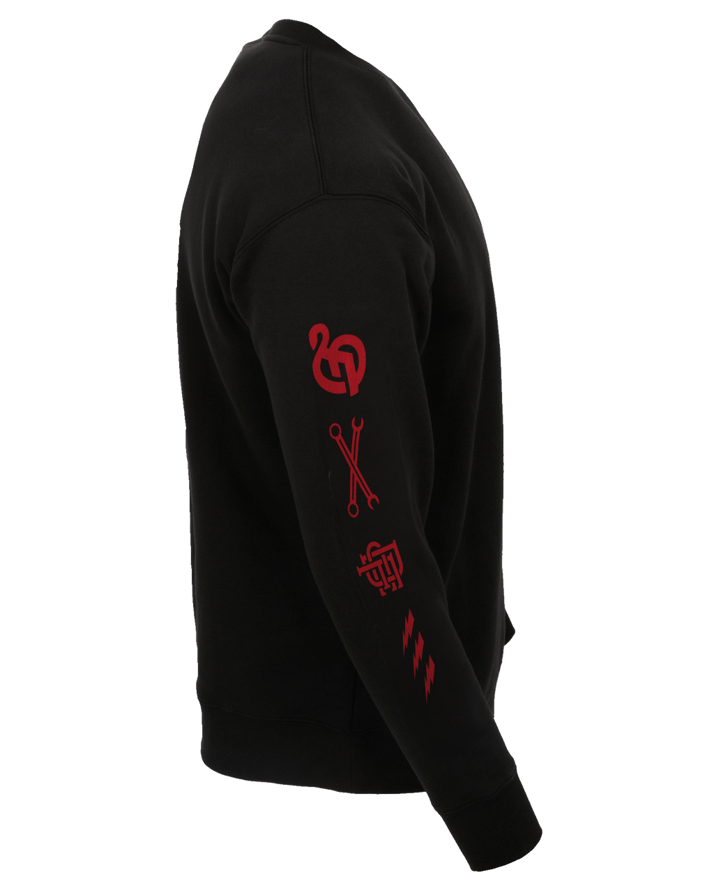 Red Technical Crewneck Sweatshirt - Black