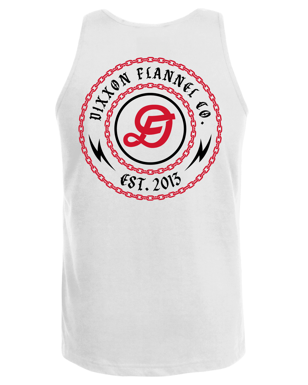 Red & Black Linked Tank - White