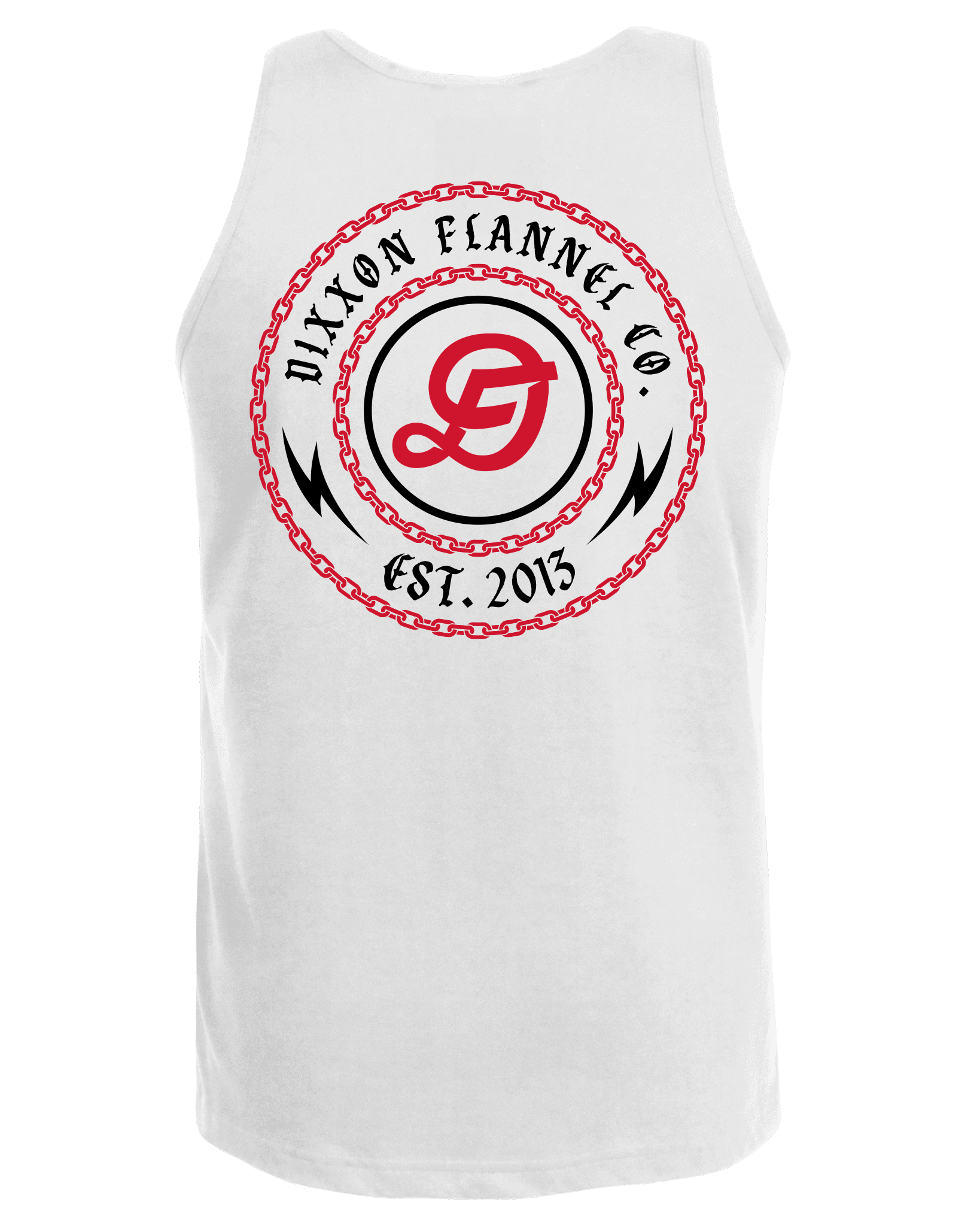 Red & Black Linked Tank - White