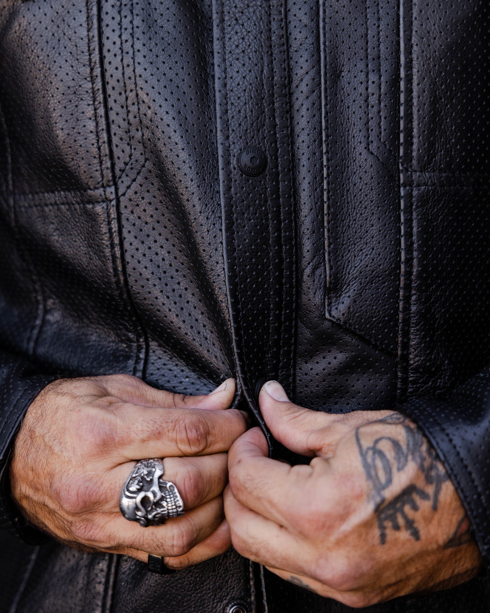 Reno Perforated Leather Shirt