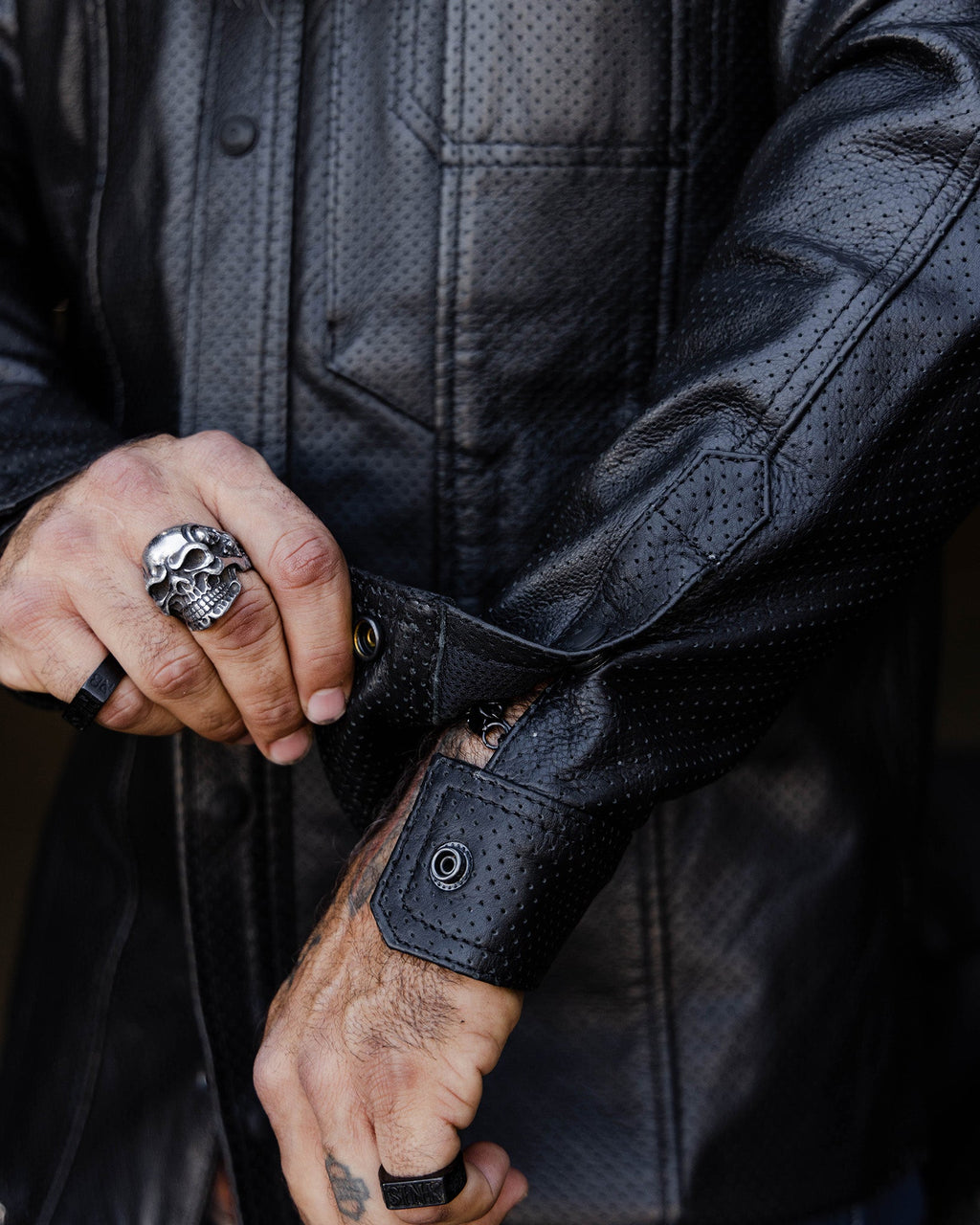 Reno Perforated Leather Shirt